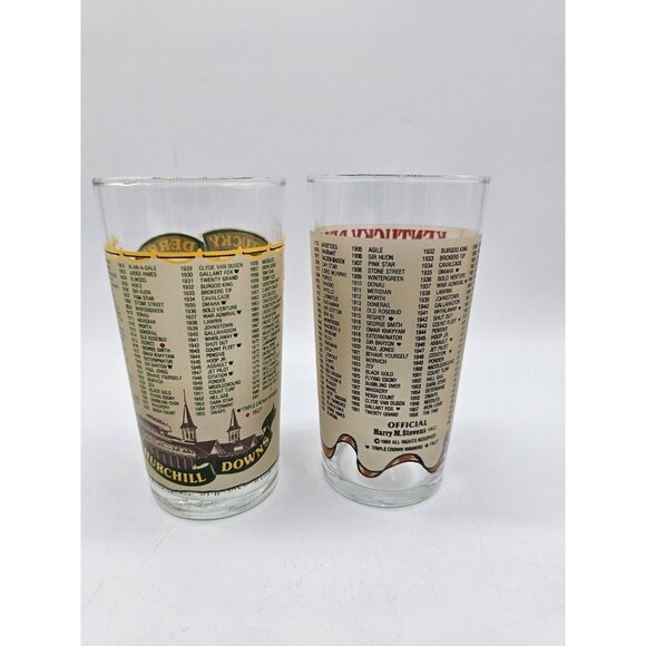 Vintage Kentucky Derby 1980's Glasses Equestrian Horse Barware - Picture 3 of 12